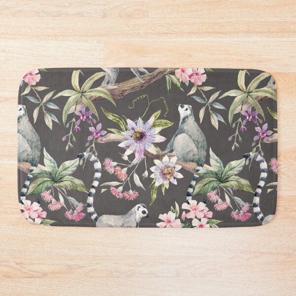 Item preview, Watercolor tropical pattern with lemurs designed and sold by JoycePruit.