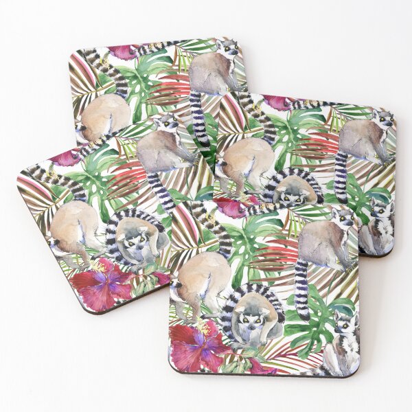 Item preview, watercolor tropical wildlife seamless pattern designed and sold by JoycePruit.