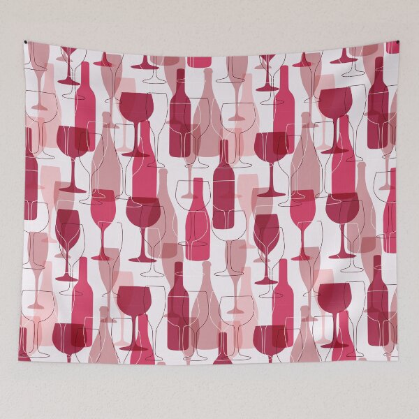 Item preview, wine bottle and glasses pattern designed and sold by JoycePruit.