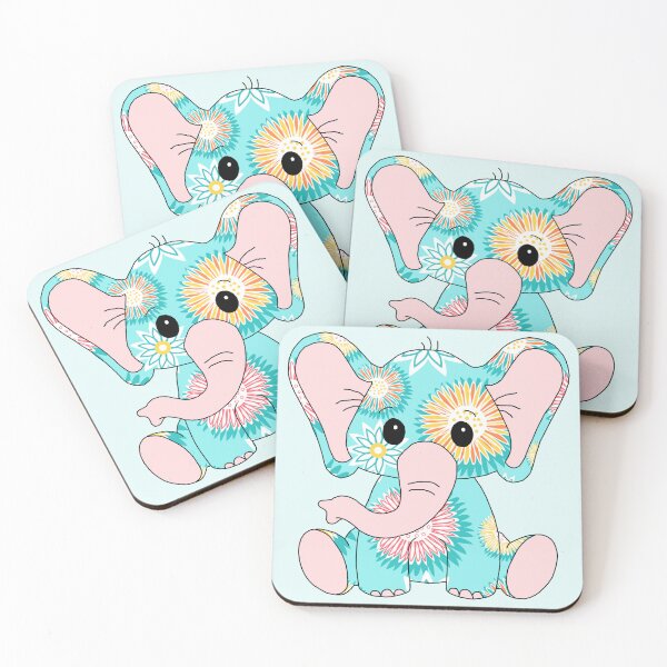 Item preview, sweet little elephant (tropical flower edition) designed and sold by ShipsinParadise.