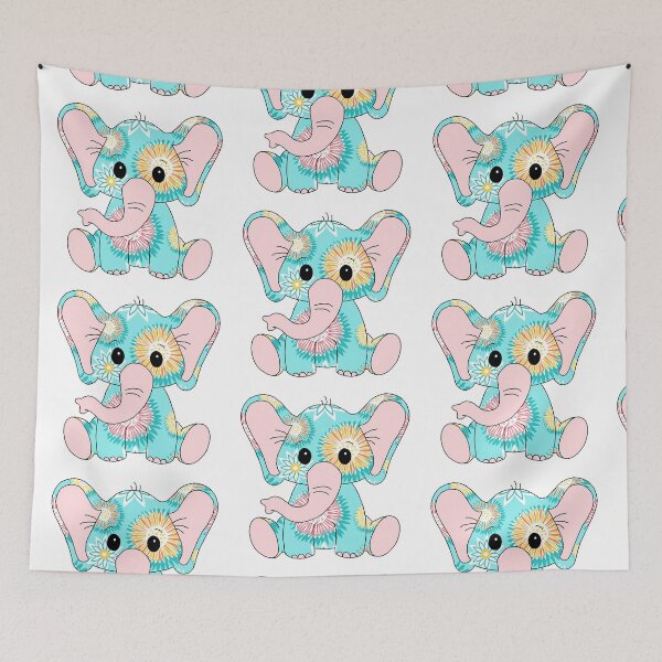 Item preview, sweet little elephant (tropical flower edition) designed and sold by ShipsinParadise.