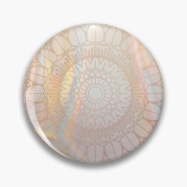 Item preview, pretty pink hologram gold mandala pattern designed and sold by Beeroclock.