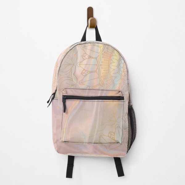 Item preview, pretty pink hologram gold mandala pattern designed and sold by Beeroclock.