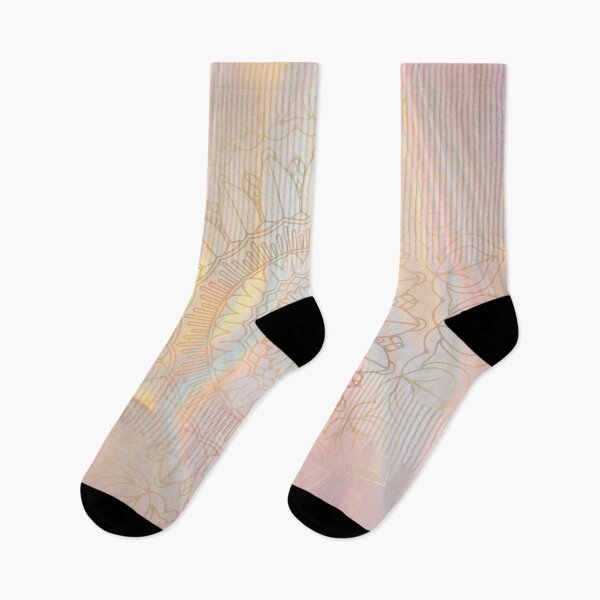 Aperçu de l'œuvre joli motif de mandala doré hologramme rose créée et vendue par Beeroclock.