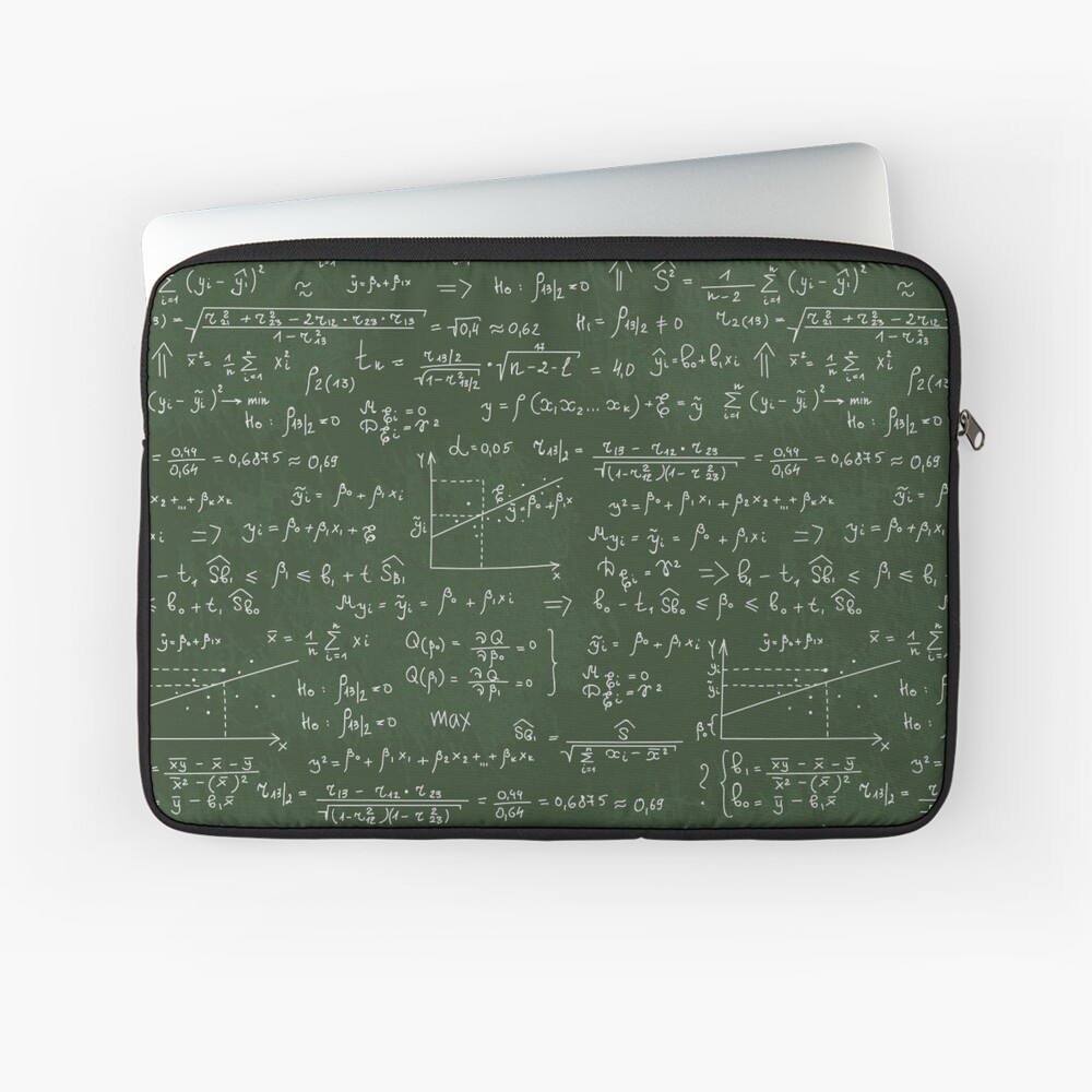 School Geek Blackboard Pattern With Different Mathematical Formulas And Values Laptop Sleeve By Photokot Redbubble