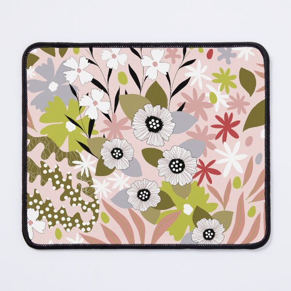 Item preview, Maximalist Bohemian Spring Floral in Muted Olive green, pink and blush designed and sold by Dominiquevari.