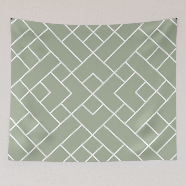 Item preview, Boho Geometric Pattern in Sage Green Aesthetics designed and sold by meggydesigns.