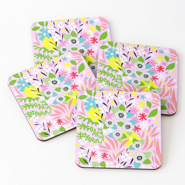 Item preview, Maximalist Bohemian Spring Floral in Vibrant pin, yellow and green for Easter designed and sold by Dominiquevari.