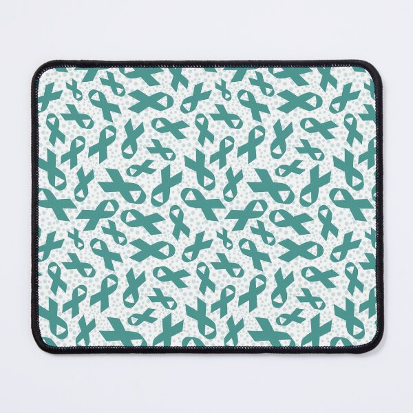 Item preview, Teal Awareness Ribbon and Polkadots on White designed and sold by KrisInStitches.
