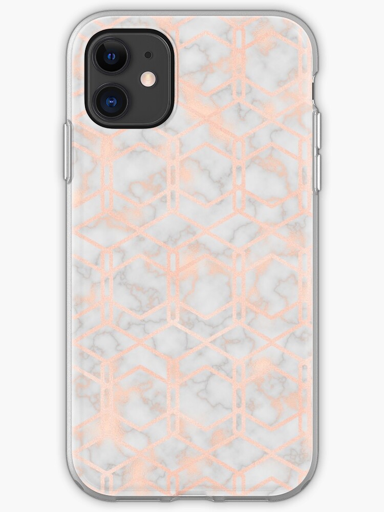 Rose Gold Geometric Smokey Marble Iphone Case And Cover By Peggieprints Redbubble 2909