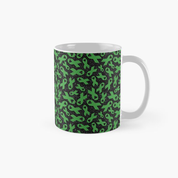 Item preview, Green Awareness Ribbon on Galactic Black designed and sold by KrisInStitches.