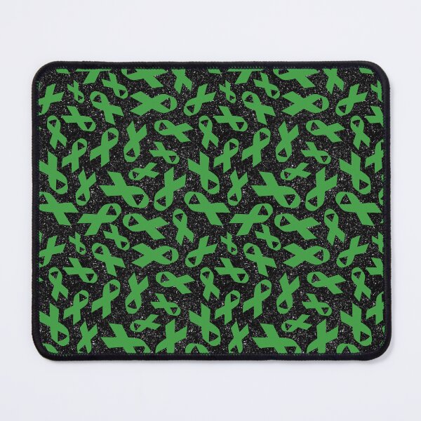 Item preview, Green Awareness Ribbon on Galactic Black designed and sold by KrisInStitches.