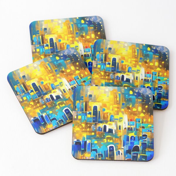 Item preview, City Lights 10 Golden and Blue designed and sold by mhfoto.