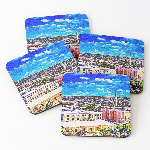 Item preview, Abilene Christian University campus aerial - impressionist painting designed and sold by NickoPrints.
