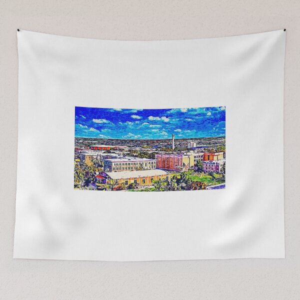 Item preview, Abilene Christian University campus aerial - impressionist painting designed and sold by NickoPrints.