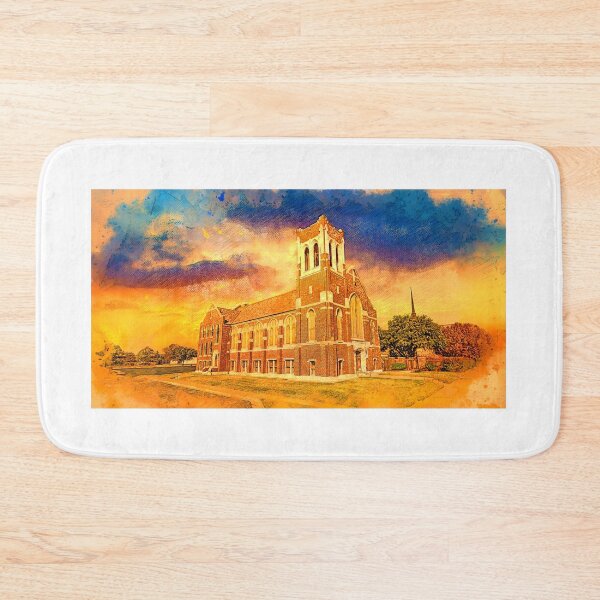 Item preview, The First Presbyterian Church in Abilene, Texas at sunset - digital painting designed and sold by NickoPrints.