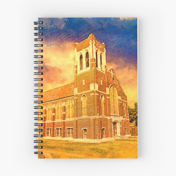 Item preview, The First Presbyterian Church in Abilene, Texas at sunset - digital painting designed and sold by NickoPrints.