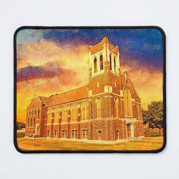 Item preview, The First Presbyterian Church in Abilene, Texas at sunset - digital painting designed and sold by NickoPrints.