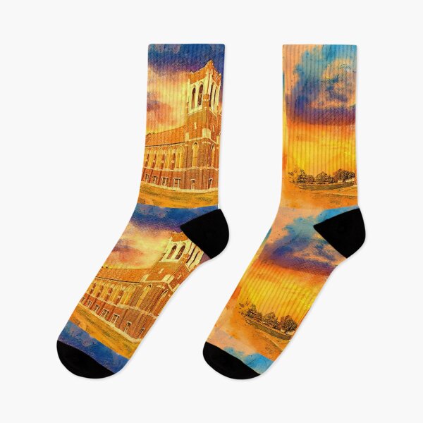 Item preview, The First Presbyterian Church in Abilene, Texas at sunset - digital painting designed and sold by NickoPrints.