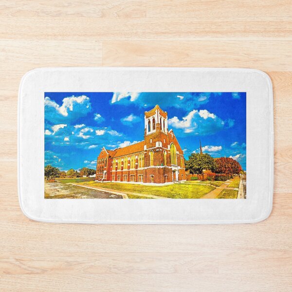 Item preview, The First Presbyterian Church in Abilene, Texas - digital painting with vintage look designed and sold by NickoPrints.