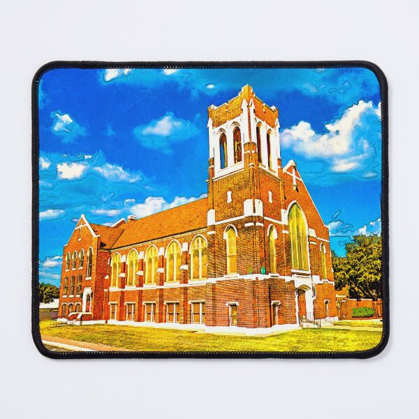 Item preview, The First Presbyterian Church in Abilene, Texas - digital painting with vintage look designed and sold by NickoPrints.