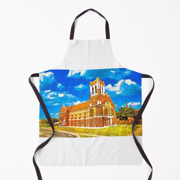 Item preview, The First Presbyterian Church in Abilene, Texas - digital painting with vintage look designed and sold by NickoPrints.