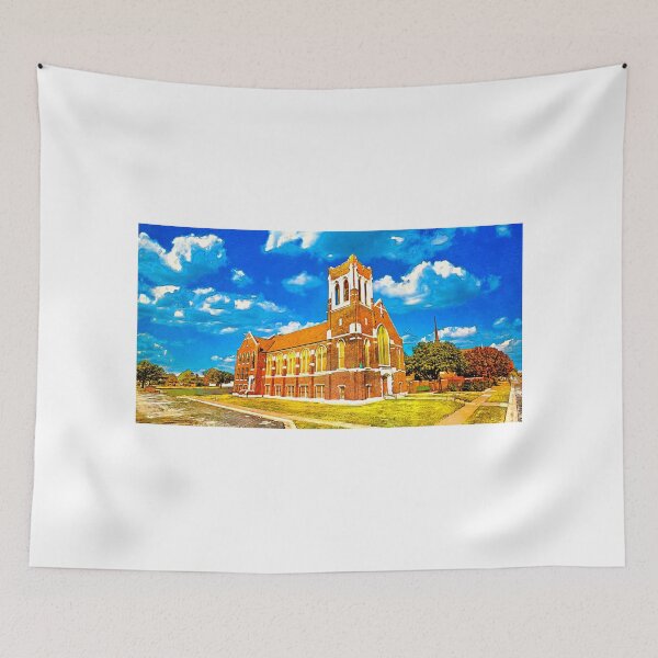 Item preview, The First Presbyterian Church in Abilene, Texas - digital painting with vintage look designed and sold by NickoPrints.