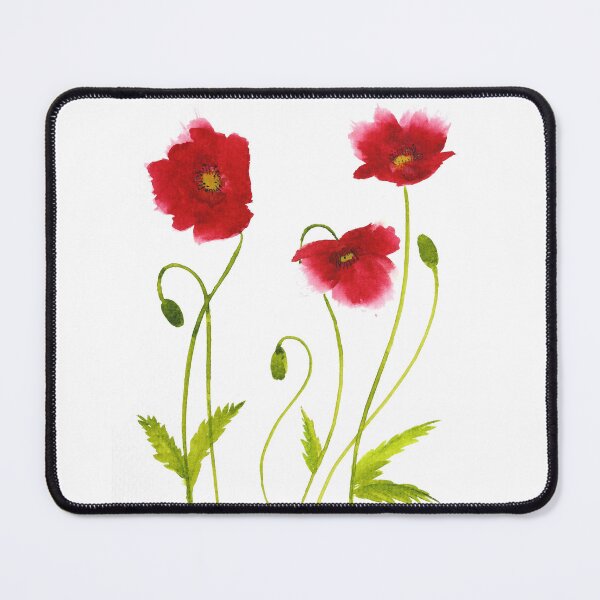 Item preview, Simple Poppy Delicate Watercolour Painting designed and sold by OnHeathAndMoor.