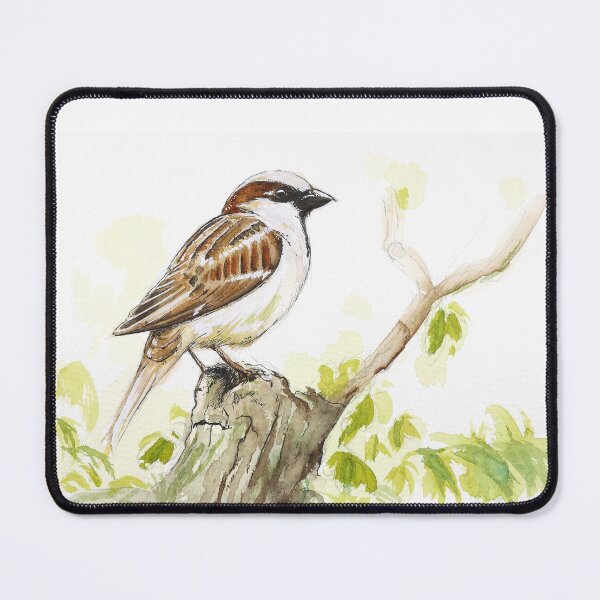Item preview, House Sparrow Delicate Watercolour Painting British Wildlife Nature  designed and sold by OnHeathAndMoor.