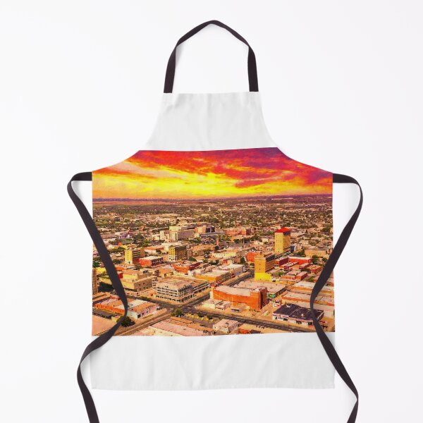 Item preview, Skyline of downtown  San Angelo, Texas, seen at sunset - digital painting designed and sold by NickoPrints.