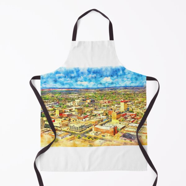 Item preview, Skyline of downtown  San Angelo, Texas - pen and watercolor designed and sold by NickoPrints.