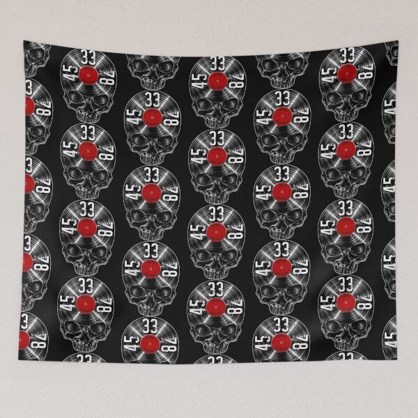 Item preview, 33 45 78 RPM Vinyl Record Collector Retro Vintage Skull designed and sold by GrandeDuc.