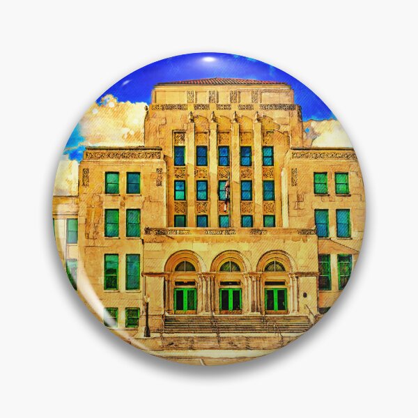 Item preview, San Angelo City Hall and Elta Joyce Murphey Performance Hall - digital painting designed and sold by NickoPrints.
