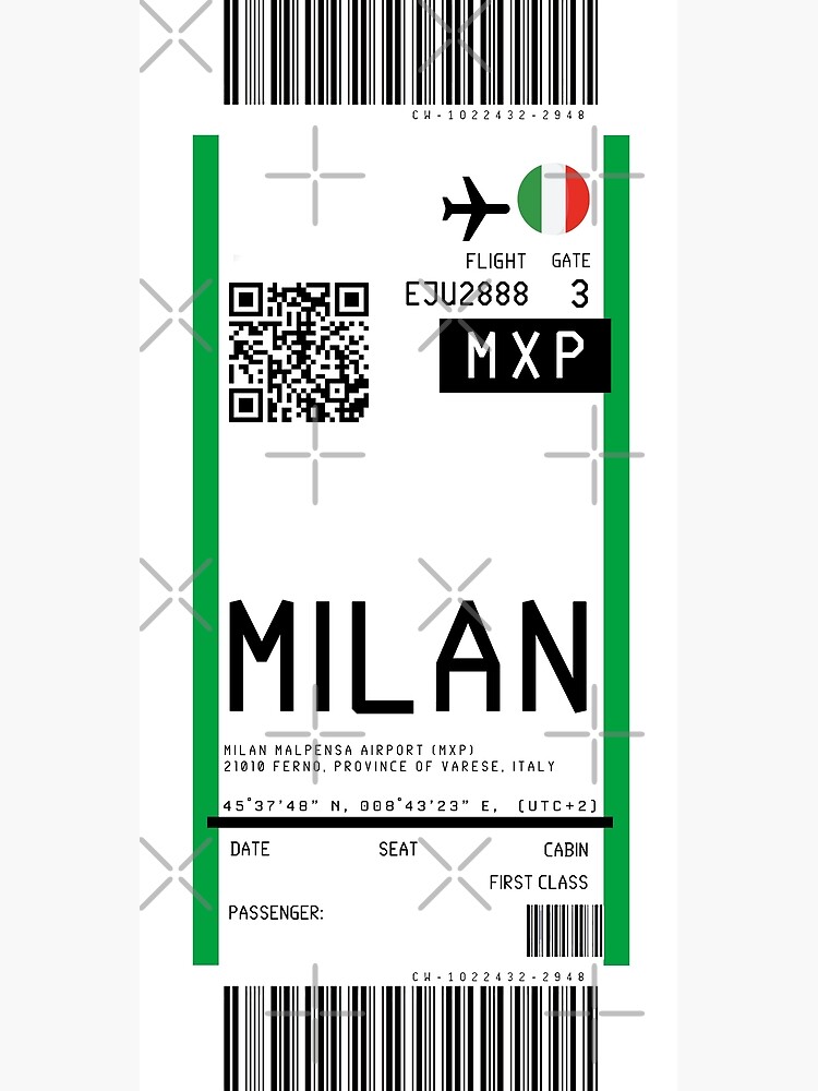 "Milan Malpensa Airport (MXP) Boarding Pass rickrolled" Photographic