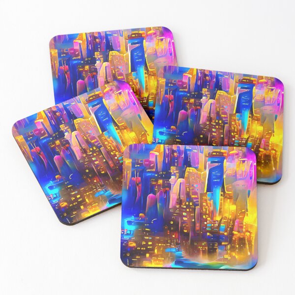 Item preview, City Lights 17 Colorful Metropolis designed and sold by mhfoto.