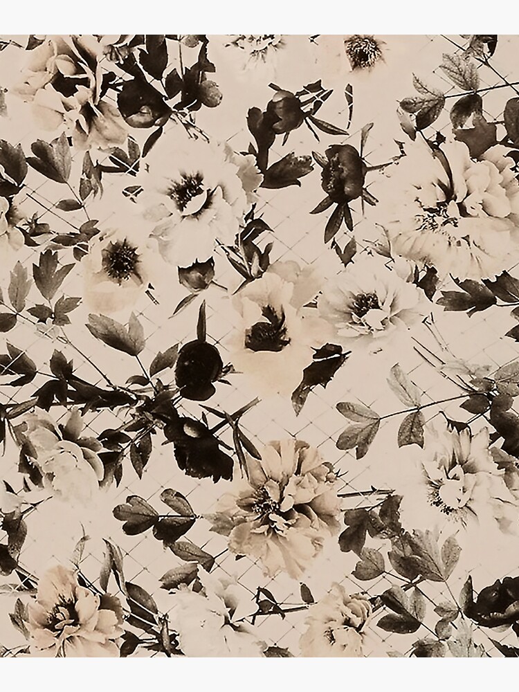Thumbnail 3 of 3, Photographic Print, White and Black Floral Pattern print designed and sold by JiggsFashion.