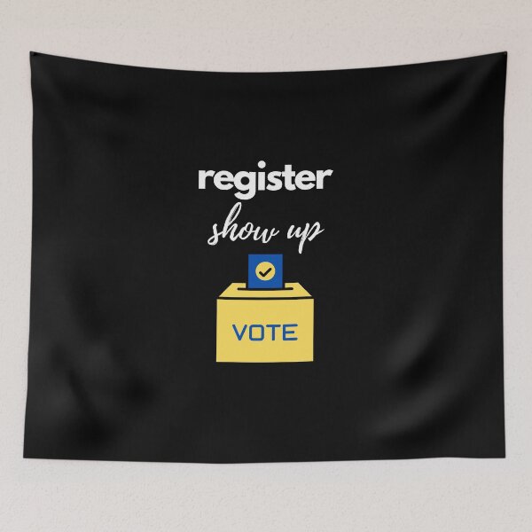 Item preview, Register show up vote blue letters designed and sold by Havilaharts.
