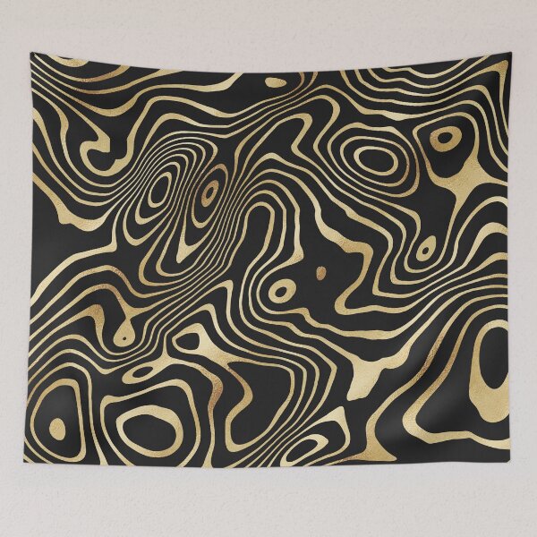 Item preview, Black Gold liquid swirl Abstract Design designed and sold by InovArtS.