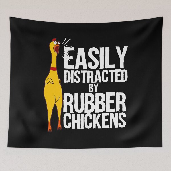 Item preview, Easily Distracted By Rubber Chicken Gift Cool Bird Lover designed and sold by davetmccall.