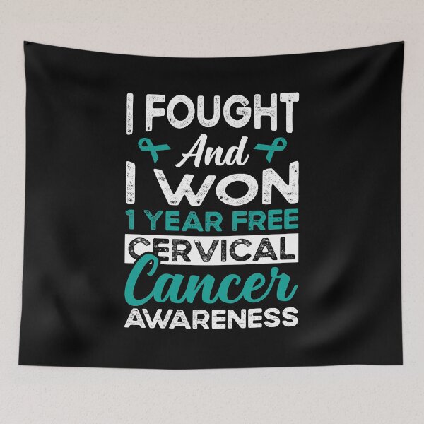 Item preview, Cervical Cancer Awareness Shirt, I Fought And I Won Shirt, Cervical Cancer Survivor Shirt, Teal Cancer Ribbon Shirt, Cervical Cancer Fighter designed and sold by aymob.