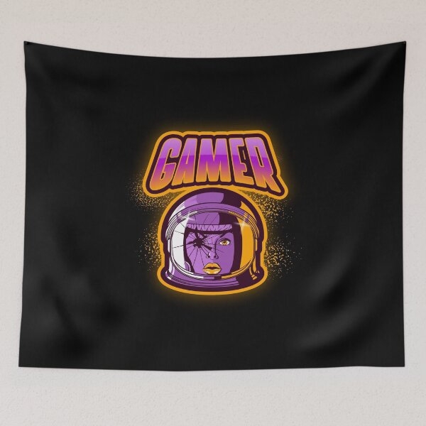 Item preview, Gamer with Female Astronaut wearing Cracked Helmet designed and sold by PRIVARSHU.