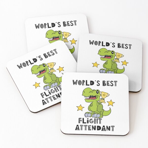 Item preview, Funny Flight Attendant, Worlds Best Flight Attendant, Humor, Dinosaur, T Rex, Tyrannosaurus, Animal, World Greatest, Dino designed and sold by iHeartDinosaurs.