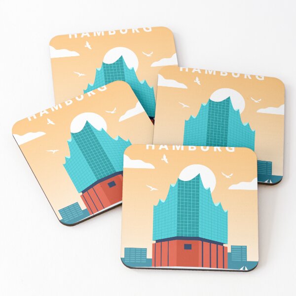 Artikelvorschau, Hamburg Illustration - Elbphilharmonie & Möwen - Travel entworfen und verkauft von tscheasy.