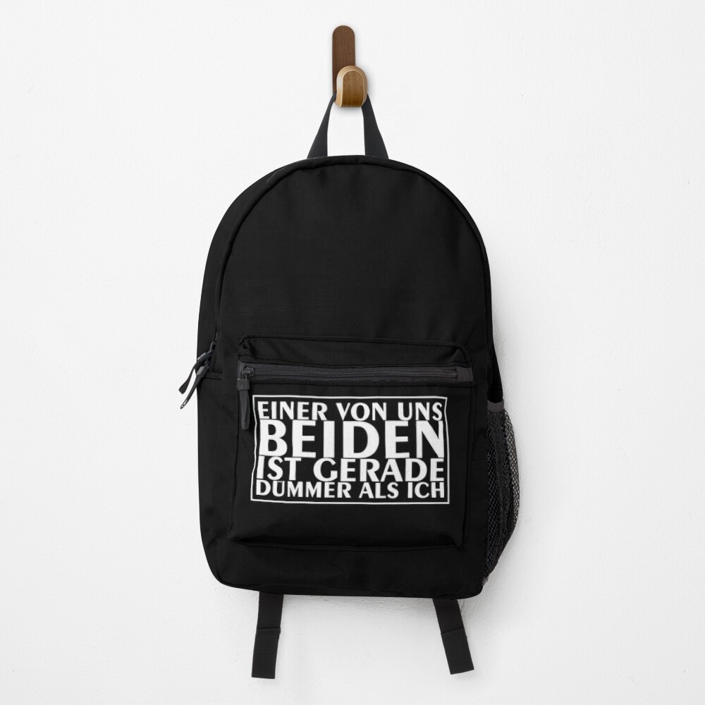 Einer von uns beiden ist gerade dümmer als ich - groß in weiß Rucksack