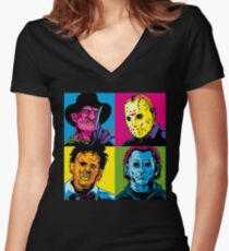 POP HORROR Women's Fitted V-Neck T-Shirt