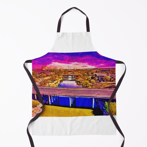 Item preview, Bridges over the Concho River in San Angelo at sunset - digital painting designed and sold by NickoPrints.
