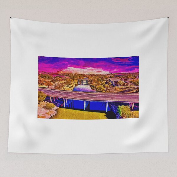 Item preview, Bridges over the Concho River in San Angelo at sunset - digital painting designed and sold by NickoPrints.