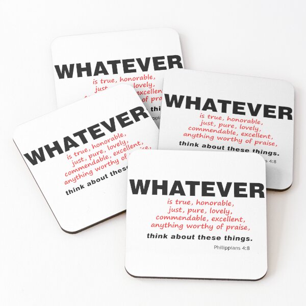 Item preview, Whatever - Philippians 4:8 designed and sold by LanrivArtStudio.