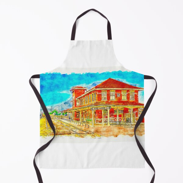 Item preview, Railway Museum of San Angelo, Texas - pen sketch and watercolor designed and sold by NickoPrints.