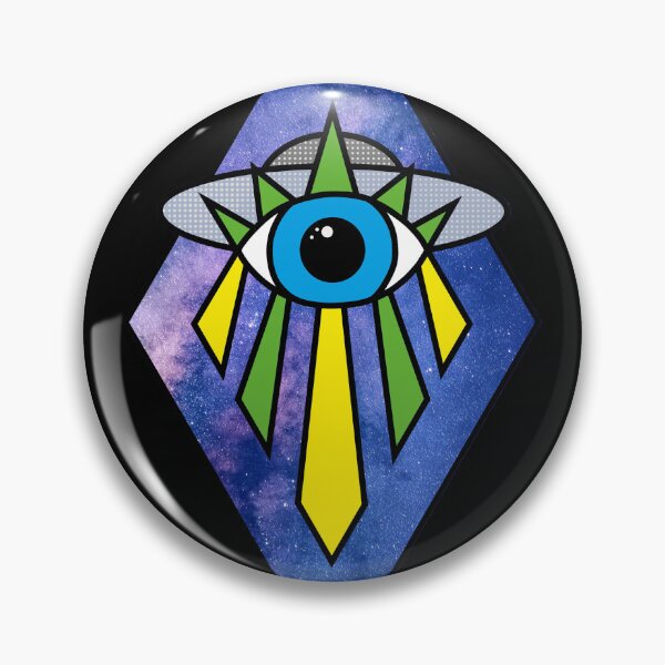 Item preview, Illuminati Pyramid UFO Eye Art Deco Geometric Diamond Shape Galaxy Starry Sky Space designed and sold by Ciara Shortall.